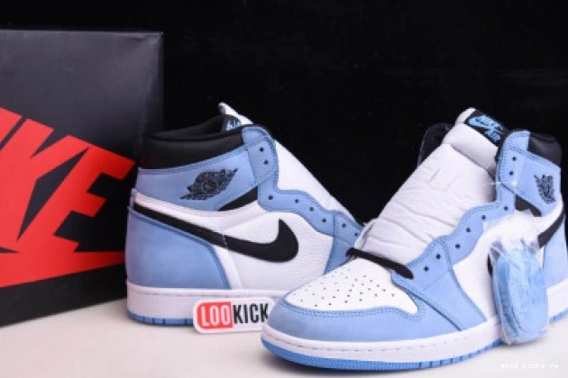 1 HIGH AIR WHITE BLACK UNIVERSITY RETRO BLUE 555088-134 JORDAN 0729